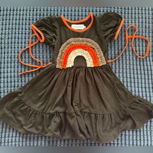 Gorgeous The Fox Black Dress with Orange Rainbow, Halloween, size 5